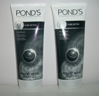 Two Tubes Ponds Pure Detox Facial Foam Cleanser With Charcoal