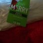 Four Plush Red & White Be Merry Christmas Stockings 18.5 Inches Long