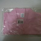 Womens Pink Cotton Button Down Dickey White Trim Collar
