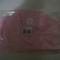Womens Pink Cotton Button Down Dickey White Trim Collar