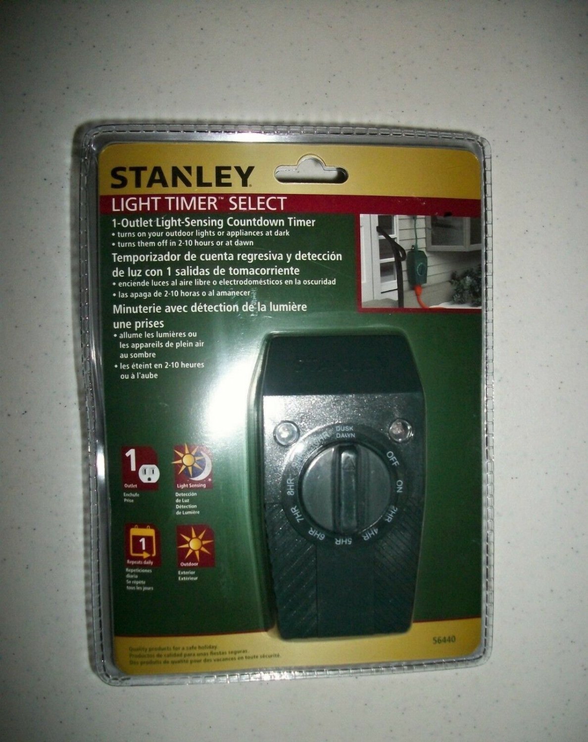 Stanley 1 Outlet Light Sensing Countdown Timer