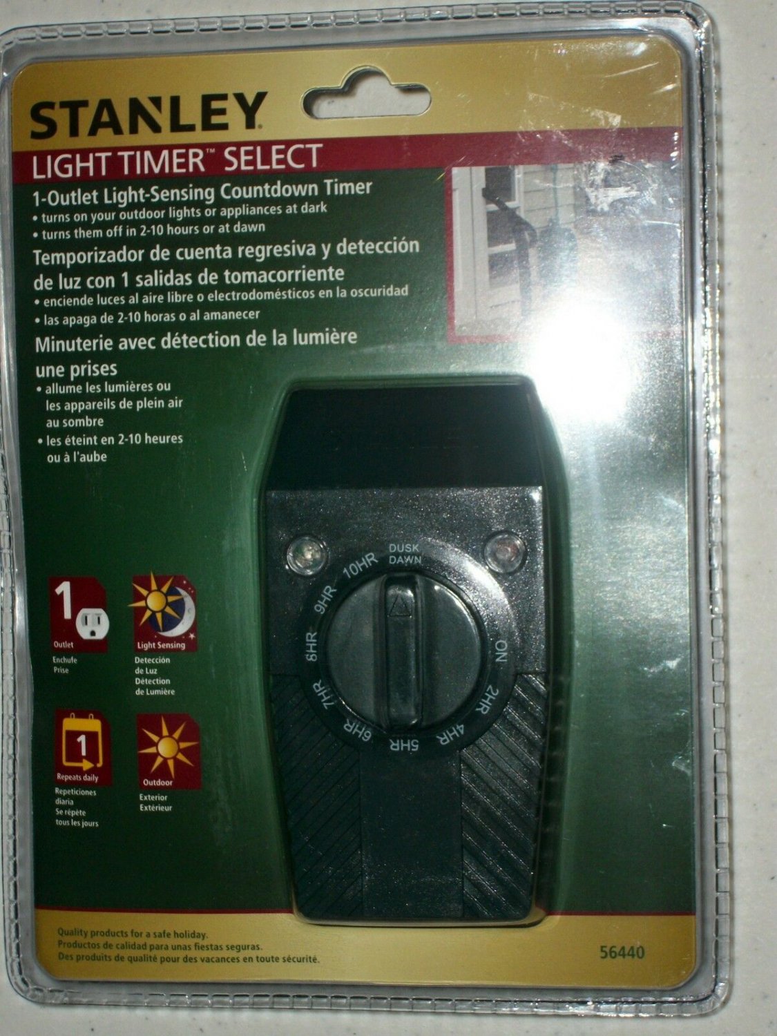 Stanley 1 Outlet Light Sensing Countdown Timer
