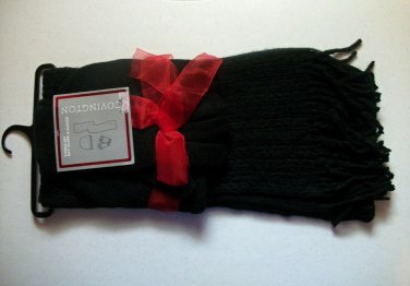 Womens Three Piece Covington Black Scarf Gloves & Cap Set