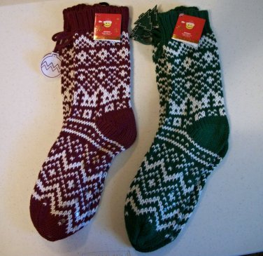 Two Sets Joe Boxer Holiday Theme Multicolor Slipper Socks (4-10 Shoe Size)