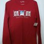 Red Christmas Holiday Graphic Long Sleeve Shirt Size S Small
