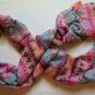 Womens Lightweight Long & Wide Multicolor Geometric Pattern Scarf