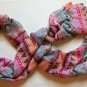 Womens Lightweight Long & Wide Multicolor Geometric Pattern Scarf