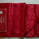 Christmas Red Damask Table Runner Fringe End 13 x 72 Inches By Seasons Greetings