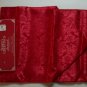 Christmas Red Damask Table Runner Fringe End 13 x 72 Inches By Seasons Greetings
