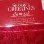Christmas Red Damask Table Runner Fringe End 13 x 72 Inches By Seasons Greetings