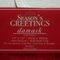Christmas Red Damask Table Runner Fringe End 13 x 72 Inches By Seasons Greetings