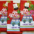 Three Vibrant Colorful Flour Sack Towels