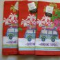 Three Vibrant Colorful Flour Sack Towels