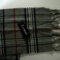 Gray Multicolor Plaid Fall Winter Fringed Flannel Scarf