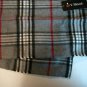 Gray Multicolor Plaid Fall Winter Fringed Flannel Scarf