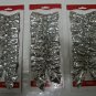 Three Packages Holiday Time Silver Glitter Bows