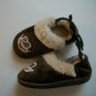 Toddler / Boys Brown Monkey Theme Fur Trim Slippers Size Medium ( 7-8 )