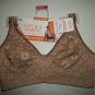 Warners Wire Free Floral Pattern Lace Comfort Bra 36D Color Nude /Beige