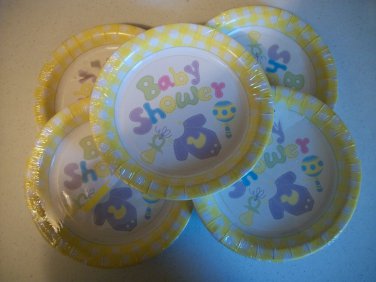 Five 8-Pack  7" Paper Plate Sets For Baby Showers