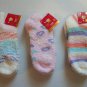 Three Soft Textured Multicolor Warm Ankle Socks Size 9-11