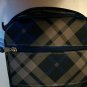 Blue Multicolor Plaid Zip Closure Various Compartments Lunch Bag