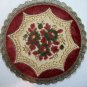 Vintage Austrian Circular Gold Trim Burgundy Floral Theme Doilies