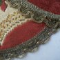 Vintage Austrian Circular Gold Trim Burgundy Floral Theme Doilies