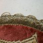 Vintage Austrian Circular Gold Trim Burgundy Floral Theme Doilies