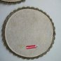 Vintage Austrian Circular Gold Trim Burgundy Floral Theme Doilies