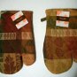 Two Sets Fall Festive Autumn Leaves Style Oven Mitts