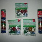 Five Assorted Packages Christmas Holiday Mini Bows For Gifts