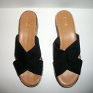 Black Slides with Black/Multicolor Wedge Shoe Size 9 M By ANA