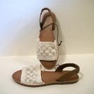Ivory Tone Crochet Slingback Sandals Shoe Size 9.5 M