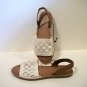 Ivory Tone Crochet Slingback Sandals Shoe Size 9.5 M