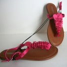 Sheeny Pink "Ruffle"Thong Sandals Shoe Size 9 M By Arizona