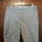Khaki Beige Bermuda Shorts Zip Button Front Size 8