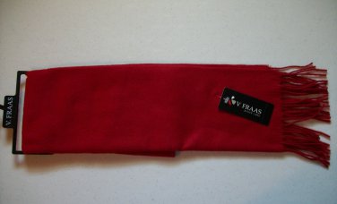 Red Fall Winter Fringed Flannel Scarf By V.Fraas