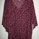Multicolor Burgundy Floral V-Neck Blouse By Boutique Plus Size 2X