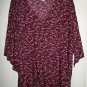 Multicolor Burgundy Floral V-Neck Blouse By Boutique Plus Size 2X