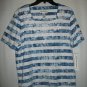 Alfred Dunner Blue & White Stripes Short Sleeve Embroidered Top