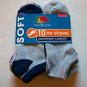 One-10 Pair Set Gray / Multicolor Lightweight No Show Socks Show Size 4-10
