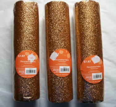 Three Ribbons Orange Tone Decorative Fabric Fall Harvest Crafts