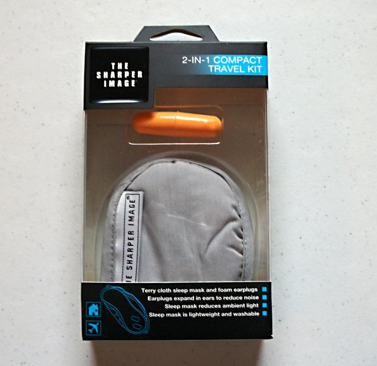 Compact Travel Kit 2In1 Ear Plugs / Sleep Mask By Sharper Image