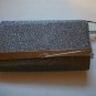 Silver Glittery Metallic Textile Dress Clutch