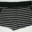 Womens Athletic Works Black & White Stripe Gym Shorts Size XL