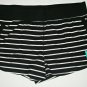 Womens Athletic Works Black & White Stripe Gym Shorts Size XL