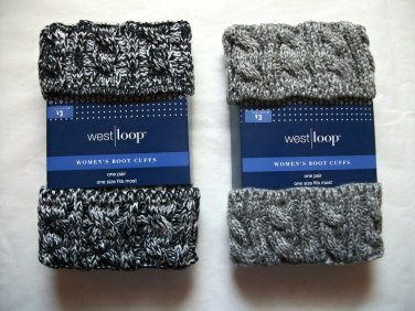 Two Multicolor Pairs Of Boot Cuff Toppers Neutral Colors
