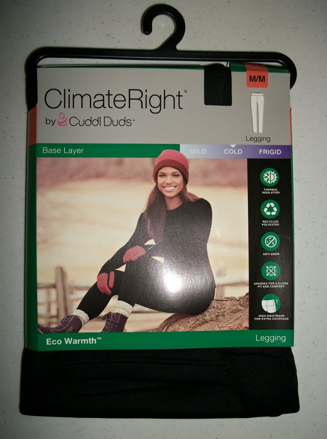 Climate Right Cold Weather Black Thermal Wear Set Cuddl Duds Size Medium