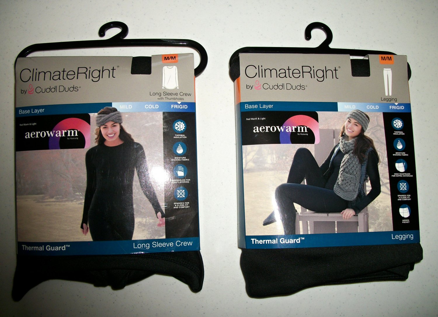 Climate Right Aerowarm Black Thermal Wear Set Size Medium Frigid Temps