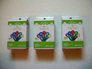 Three Boxes Battery Powered 10-Per Strand LED Multicolor Globe Lights